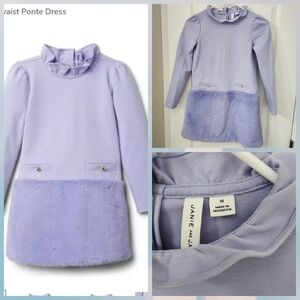 Janie and Jack Faux Fur Dropwaist Girls Dress